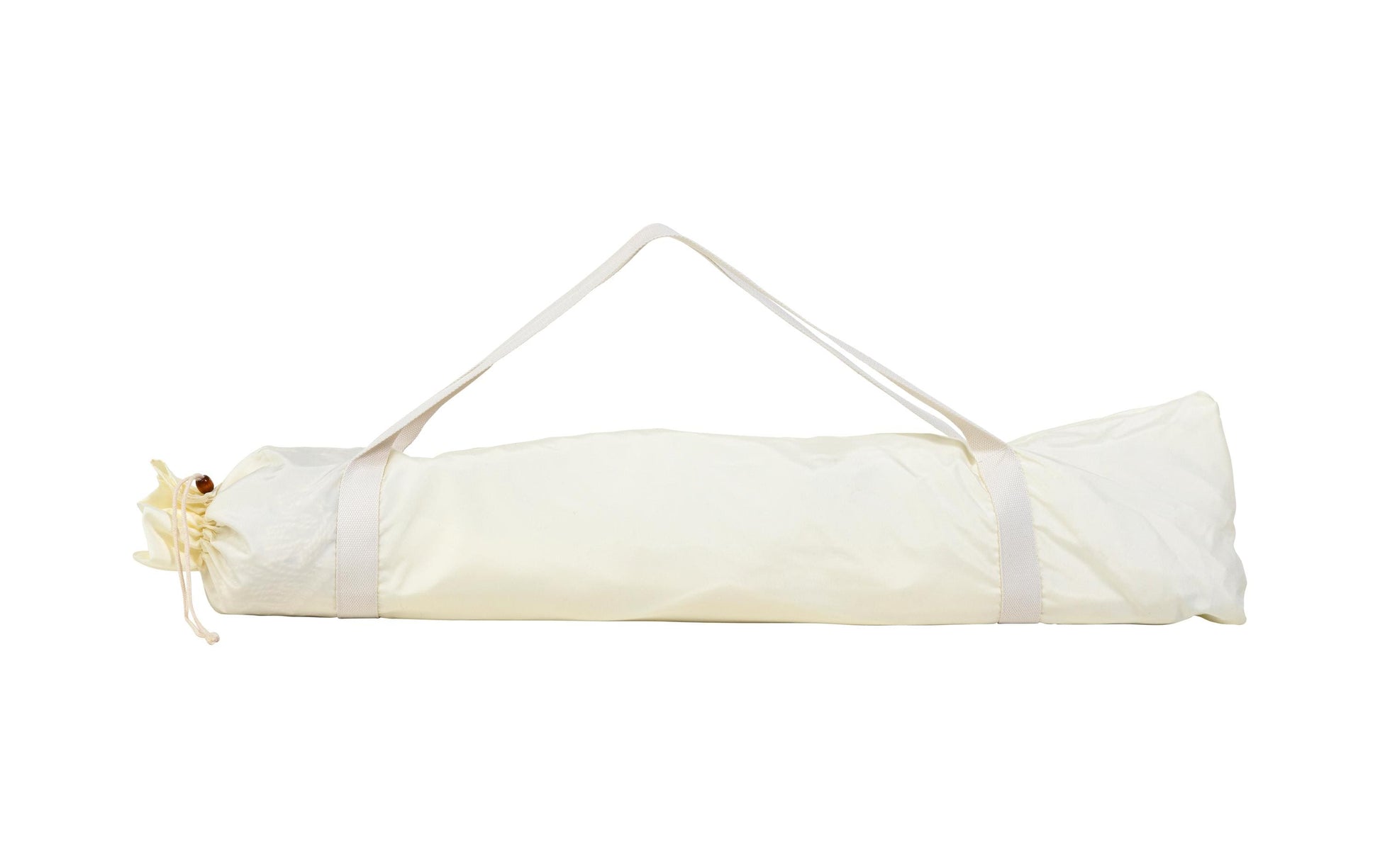 KOOR Strandschirm – rund Ø 150 cm, 180 cm hoch, Polyester, Holzstange, beige, für Aussenbereich