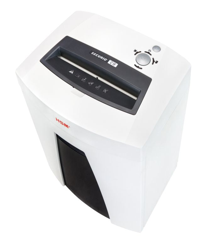 HSM Securio C18 – Aktenvernichter, DIN P-2, Streifenschnitt 3,9 mm, 16 Blatt, 25 l