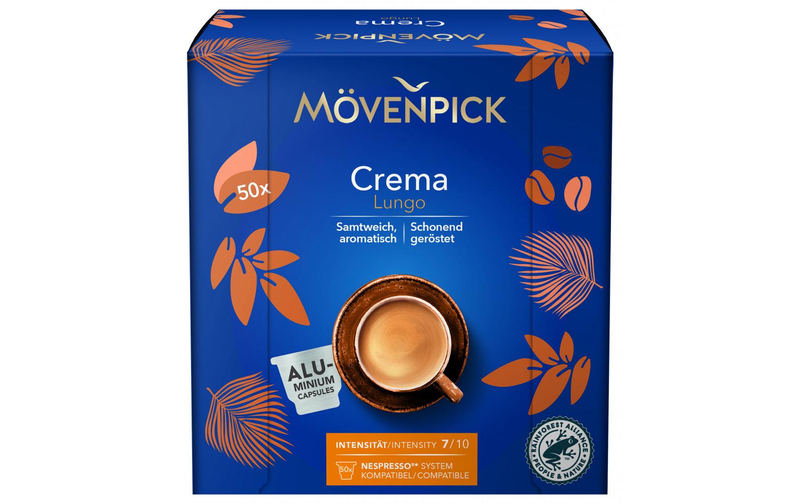 Mövenpick Crema Lungo – Kapseln für Nespresso – Intensität 7, 50 Kapseln