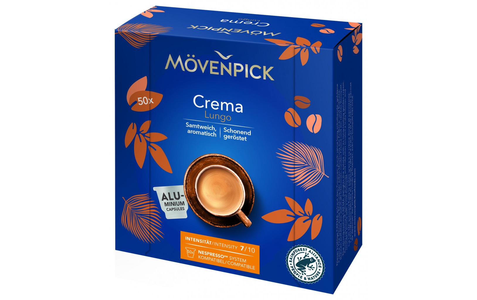 Mövenpick Crema Lungo – Kapseln für Nespresso – Intensität 7, 50 Kapseln