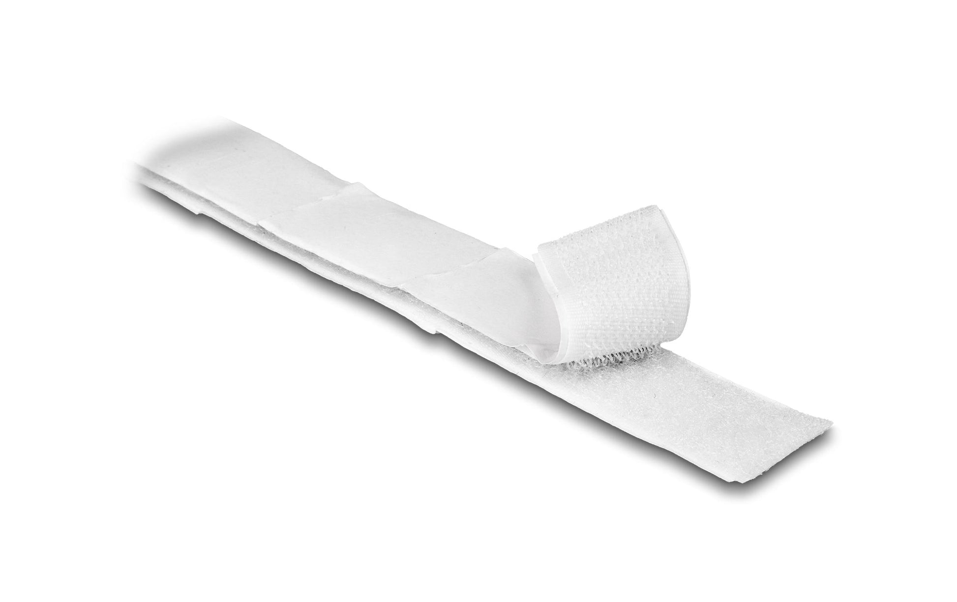 DeLOCK Klettband – 20 mm × 5 m, weiss, selbstklebend, 1 Stk.