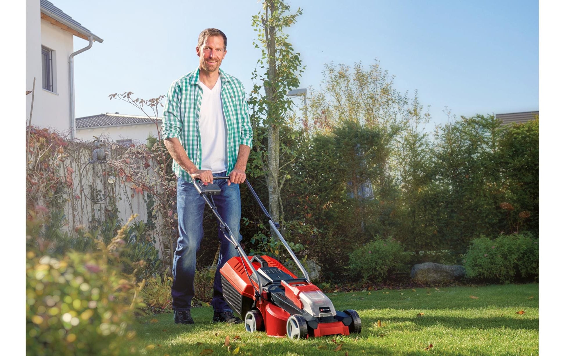Einhell GE-CM 18/30 Li-Solo Akku-Rasenmäher – Schnittbreite 30 cm – Fangkorb 25 l – Power X-Change