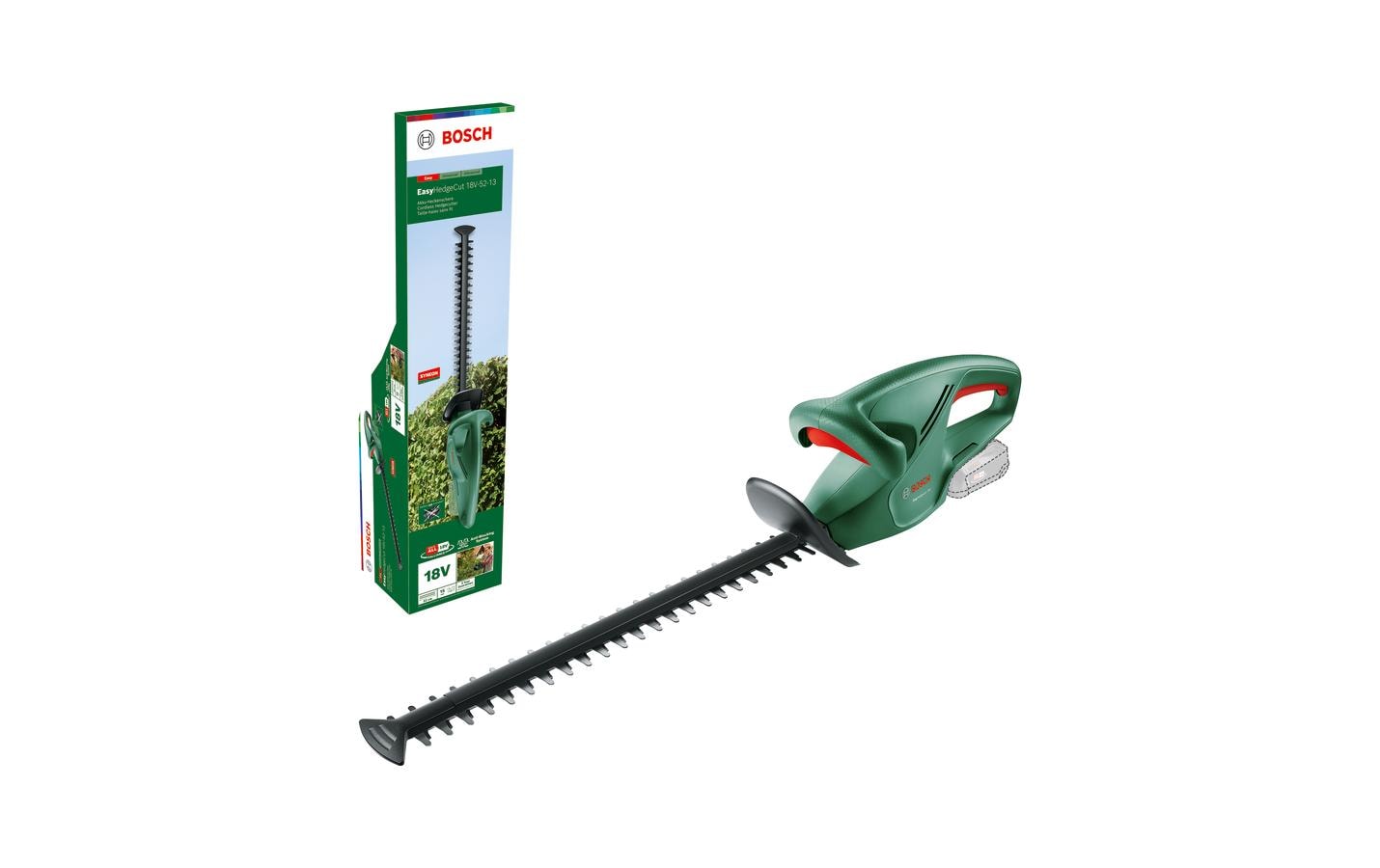 Bosch EasyHedgeCut 18-52-13 Akku-Heckenschere – 18 V – Schwertlänge 520 mm – Solo – POWER FOR ALL
