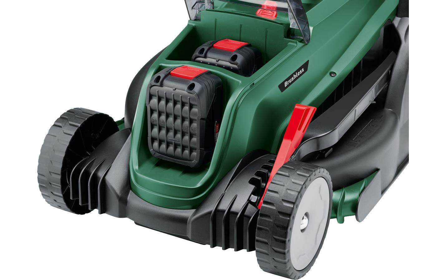 Bosch UniversalRotak Rasenmäher, bürstenlos – 36 V (2×18 V) – Schnittbreite 37 cm – 40 l – Solo – POWER FOR ALL
