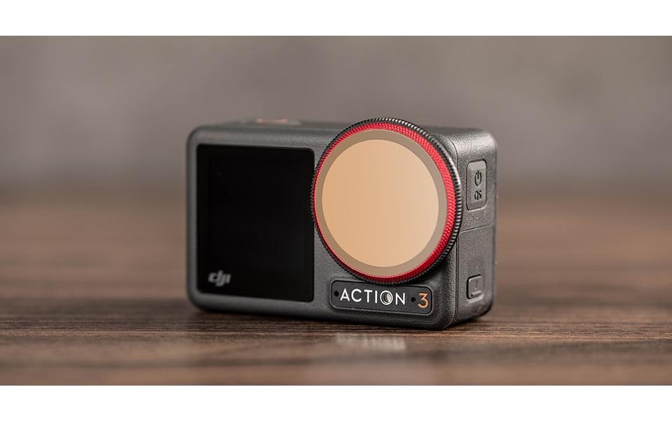 PGYTECH P-32C-010 UV-Filter – Aluminium, Glas, doppelseitige Beschichtung – für OSMO ACTION 3 – Rot