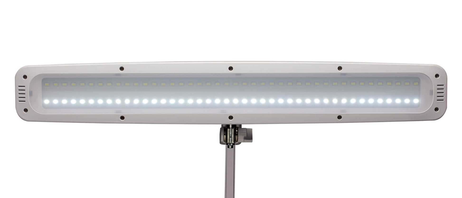 MAUL LED-Tischleuchte – Klemmfuss, schwenkbar, 3 Lichtmodi, dimmbar – 6500 K – 2'248 lm 21 W – Weiss Metall