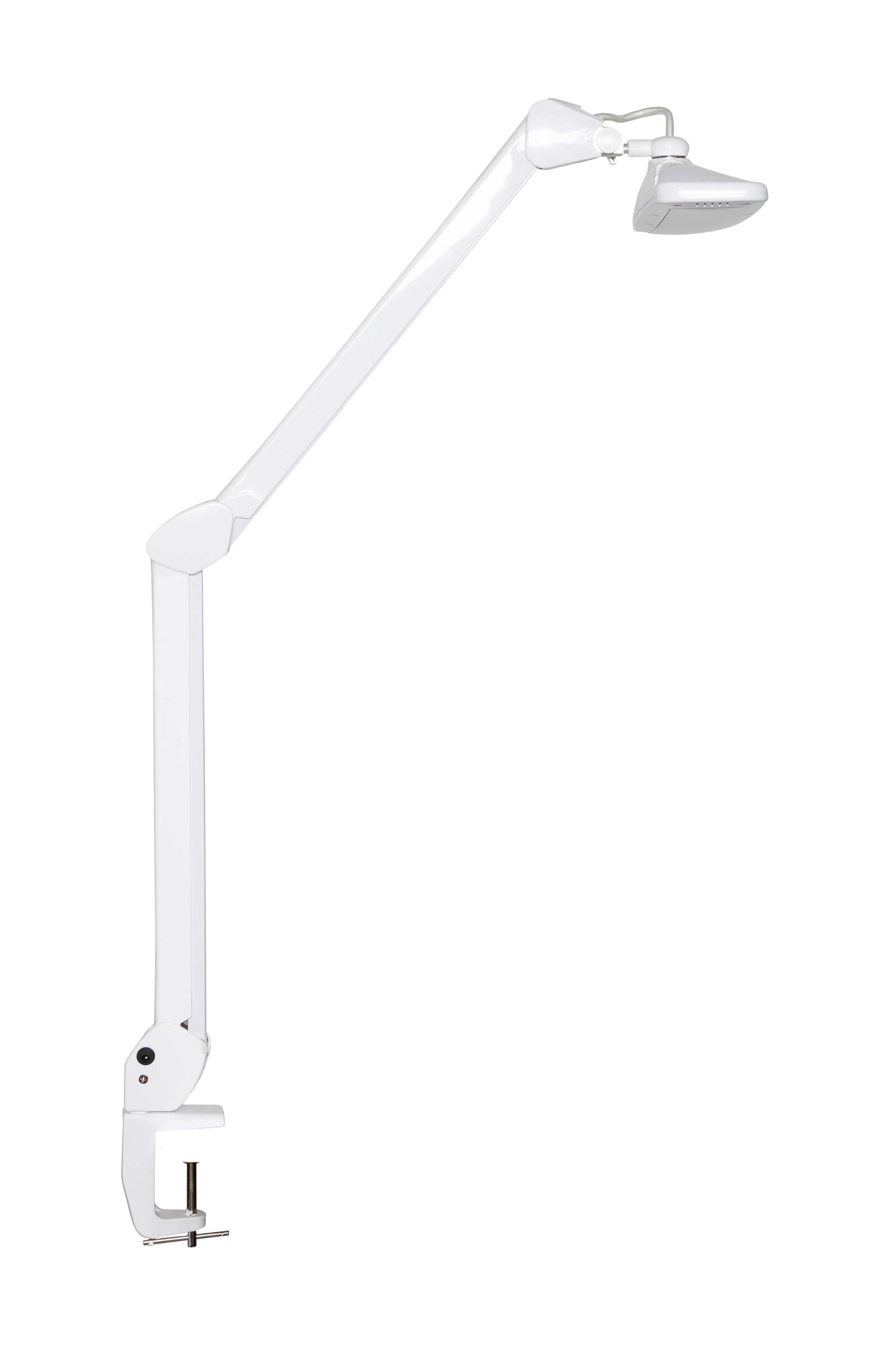 MAUL LED-Tischleuchte – Klemmfuss, schwenkbar, 3 Lichtmodi, dimmbar – 6500 K – 2'248 lm 21 W – Weiss Metall