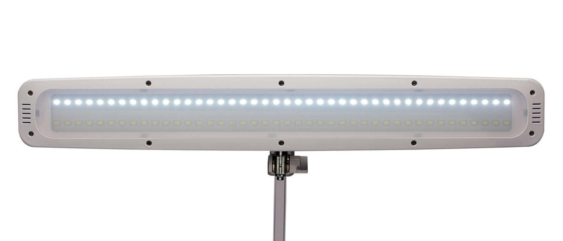 MAUL LED-Tischleuchte – Klemmfuss, schwenkbar, 3 Lichtmodi, dimmbar – 6500 K – 2'248 lm 21 W – Weiss Metall