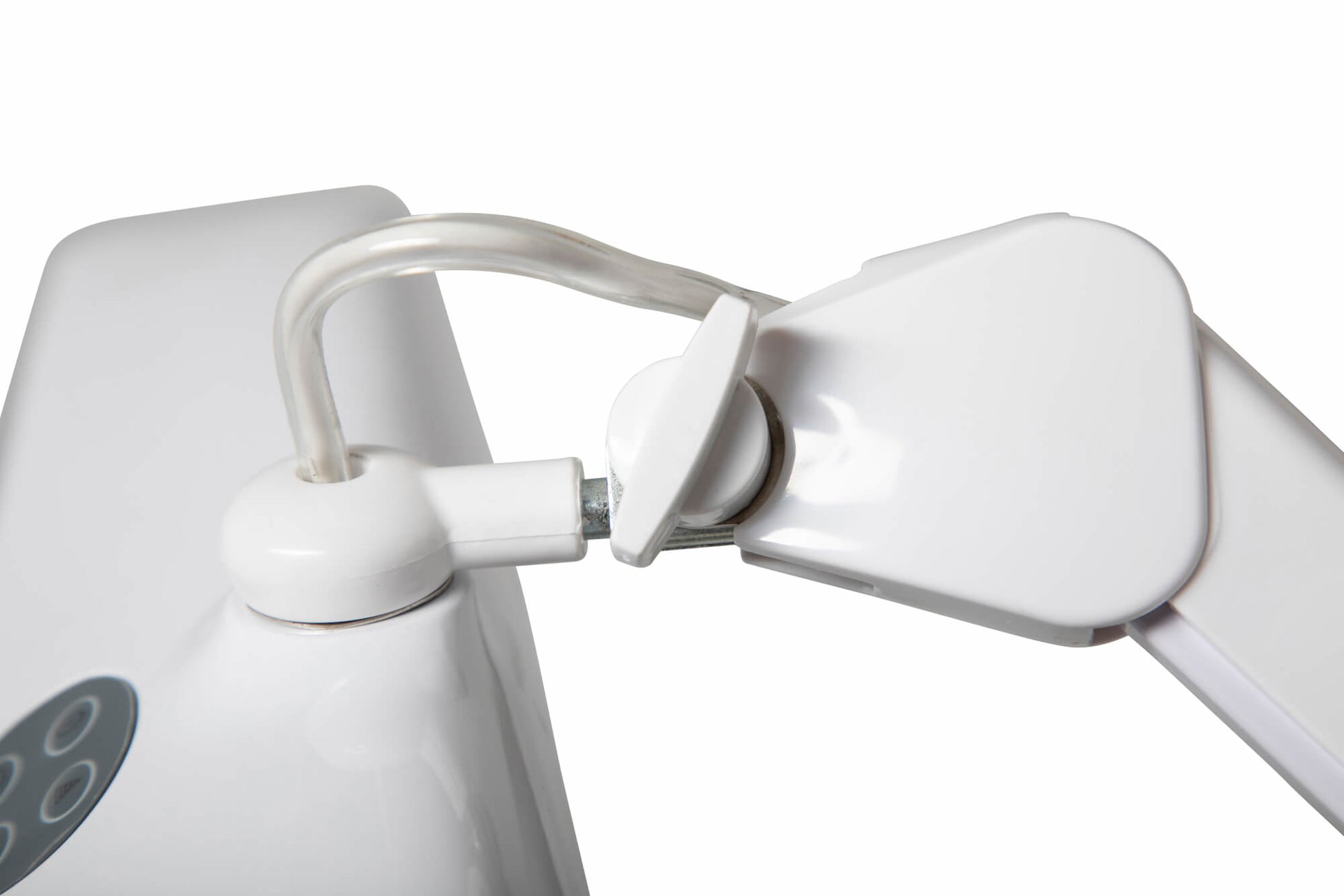 MAUL LED-Tischleuchte – Klemmfuss, schwenkbar, 3 Lichtmodi, dimmbar – 6500 K – 2'248 lm 21 W – Weiss Metall