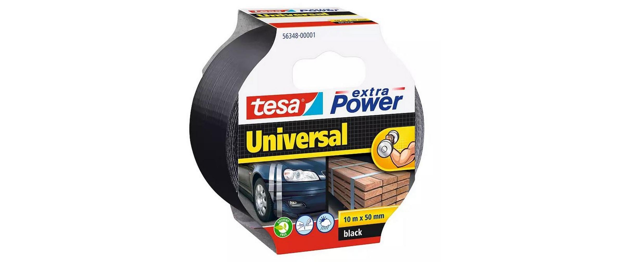 TESA Gewebeband – 50 mm × 10 m, schwarz, 3 Rollen