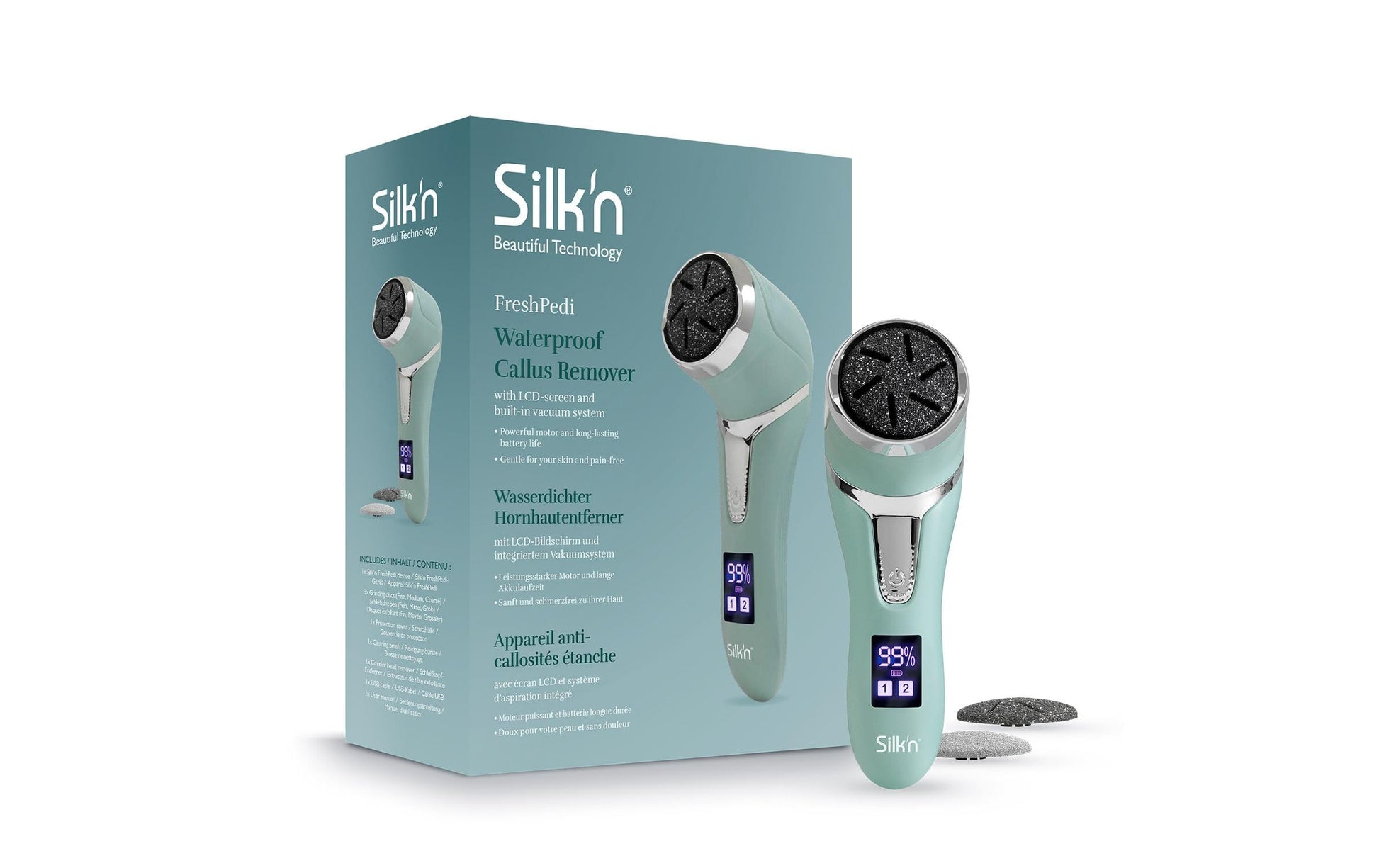 Silk'n Hornhautentferner Fresh Pedi – wiederaufladbar, 110 min Laufzeit – Mint