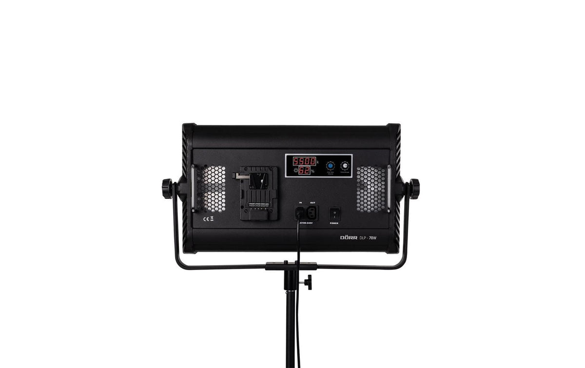 Dörr DLP-70W KIT Bi-Color Flächenleuchte – 70 W, 3200–5500 K, 3300 lx – Akku, Schwarz – 2er-Pack