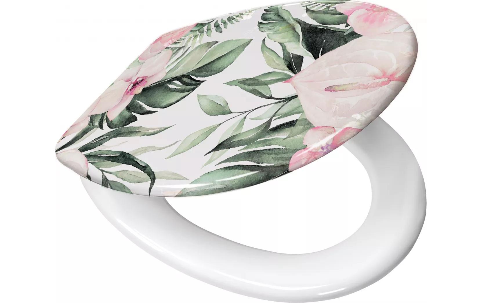 Kleine Wolke WC-Sitz Garden – Edelstahl, Hellrosa, 37 × 45 cm