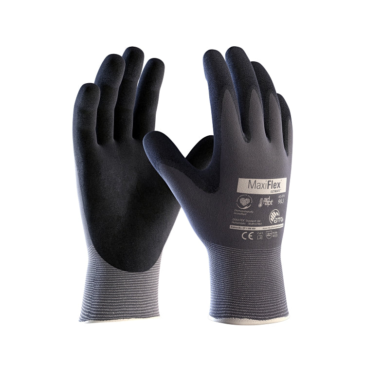 ATG – Arbeitshandschuhe MaxiFlex Ultimate 42-874 – XXL – Nylon/Nitrilschaum, Grau/Schwarz, Touchfähig