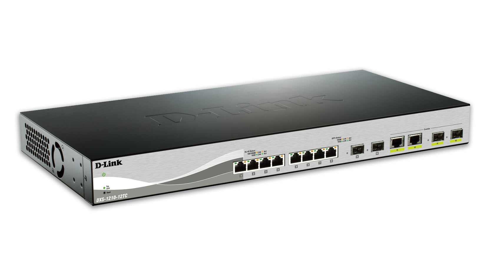 D-Link DXS-1210-12TC/E – Managed L2 Switch – 10× 10G, 2× SFP+, 19", 1U