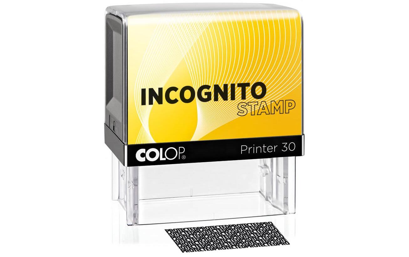 Colop Incognito 30 – Traditioneller Textstempel zum Selbersetzen – Abdruck 18 × 47 mm – Schwarz