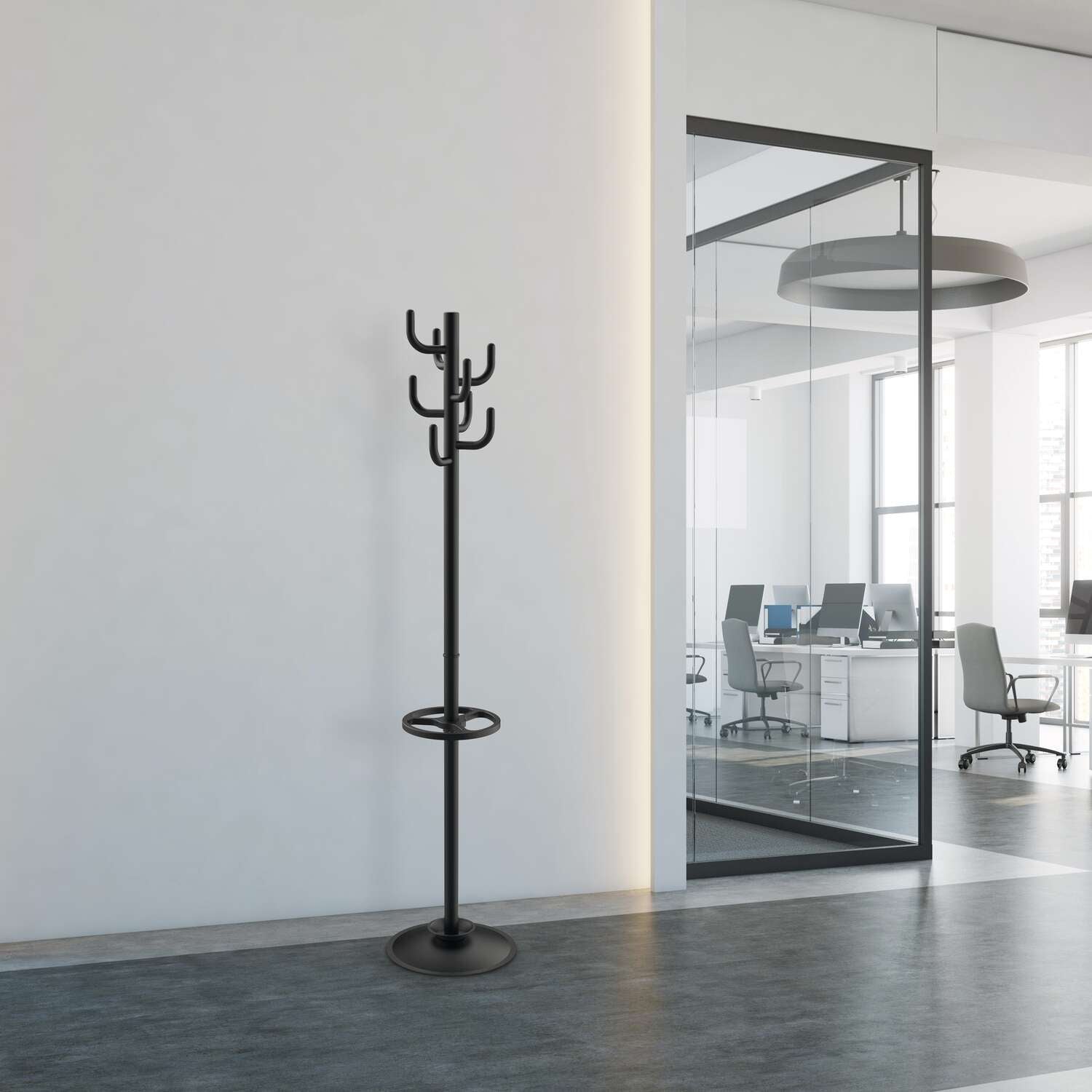 MAULpolaris Garderobenständer – Metall – Schwarz – 1'770 mm – 8 Haken