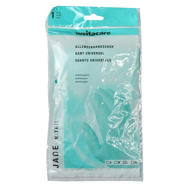 Weitaglove Einweghandschuhe Nitril, Jade – S, 10 Paar – Grün, 0,30 mm Wandstärke, 33 cm Länge