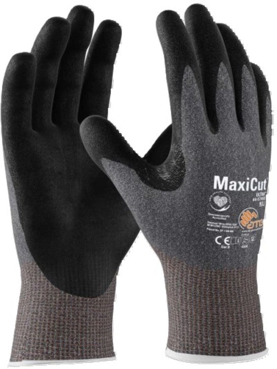 MaxiCut – Schnittschutzhandschuhe Ultra 44-5745E – Grösse 9, 1 Paar – EN 388:4343E, Schwarz/Grau