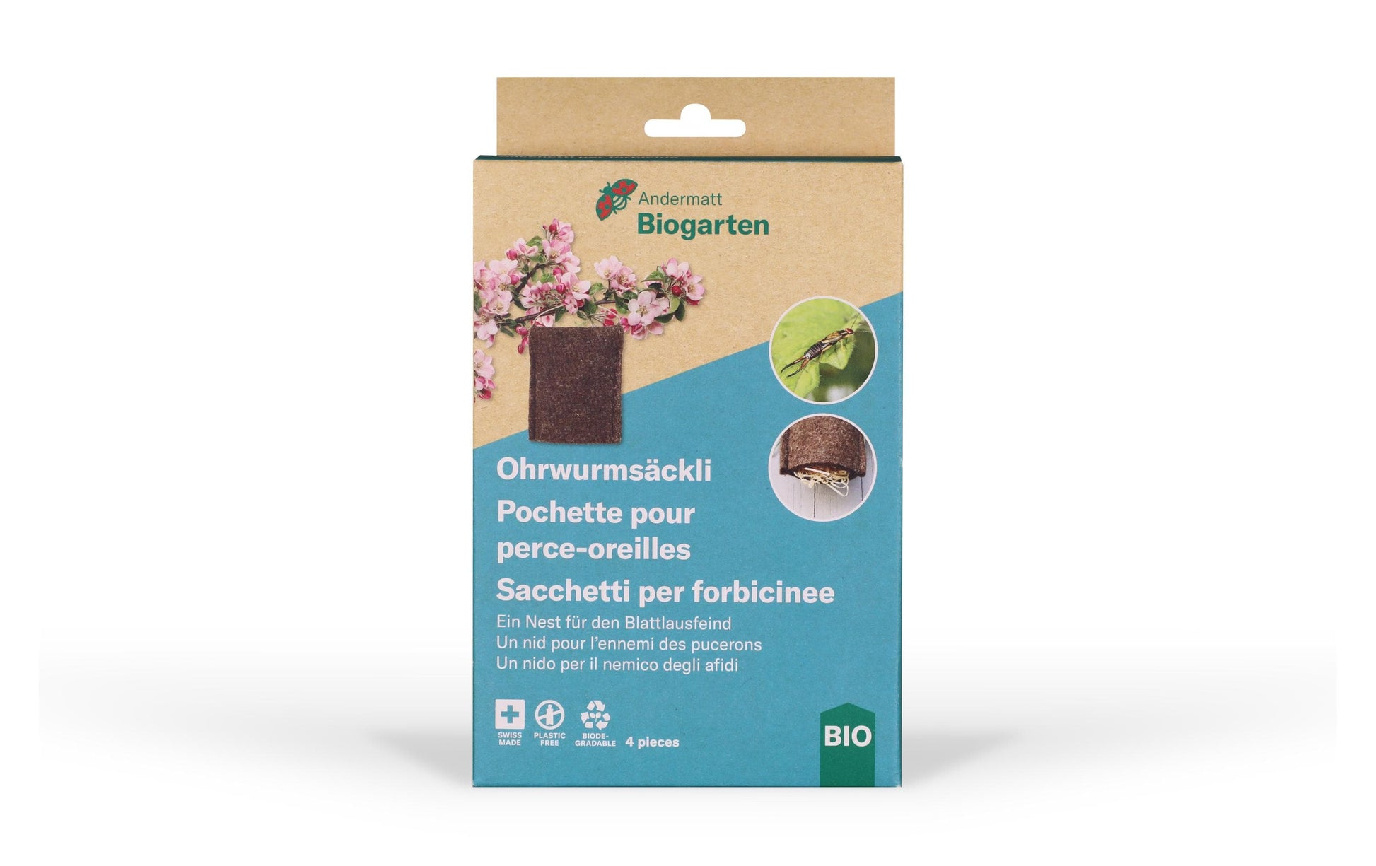 Andermatt Biogarten Insektenfalle – braun – für Insekten – 4 Stk.