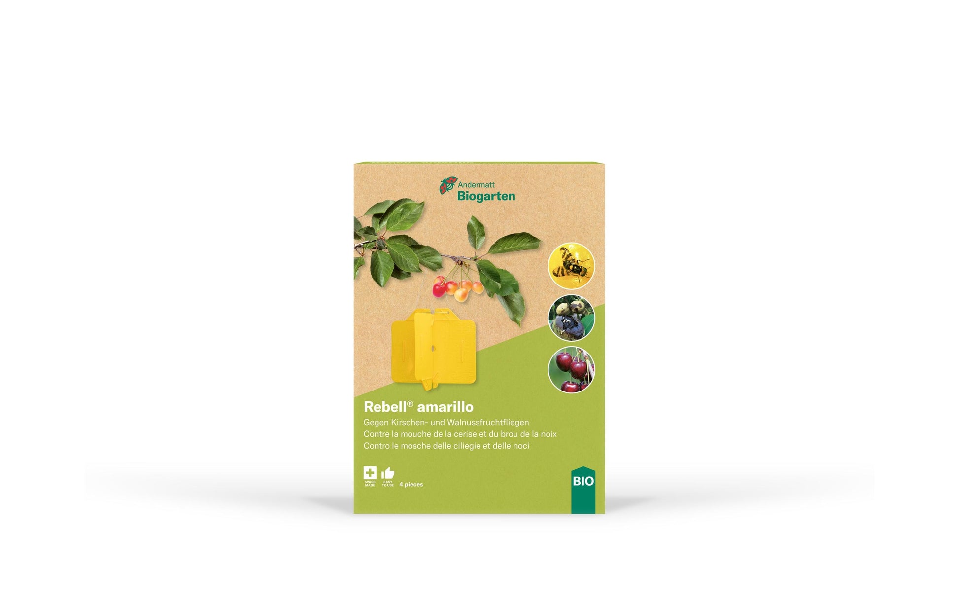 Andermatt Biogarten Bio Rebell Insektenfalle – gelb – Fliegenpapier – für Fluginsekten – 4 Stk.