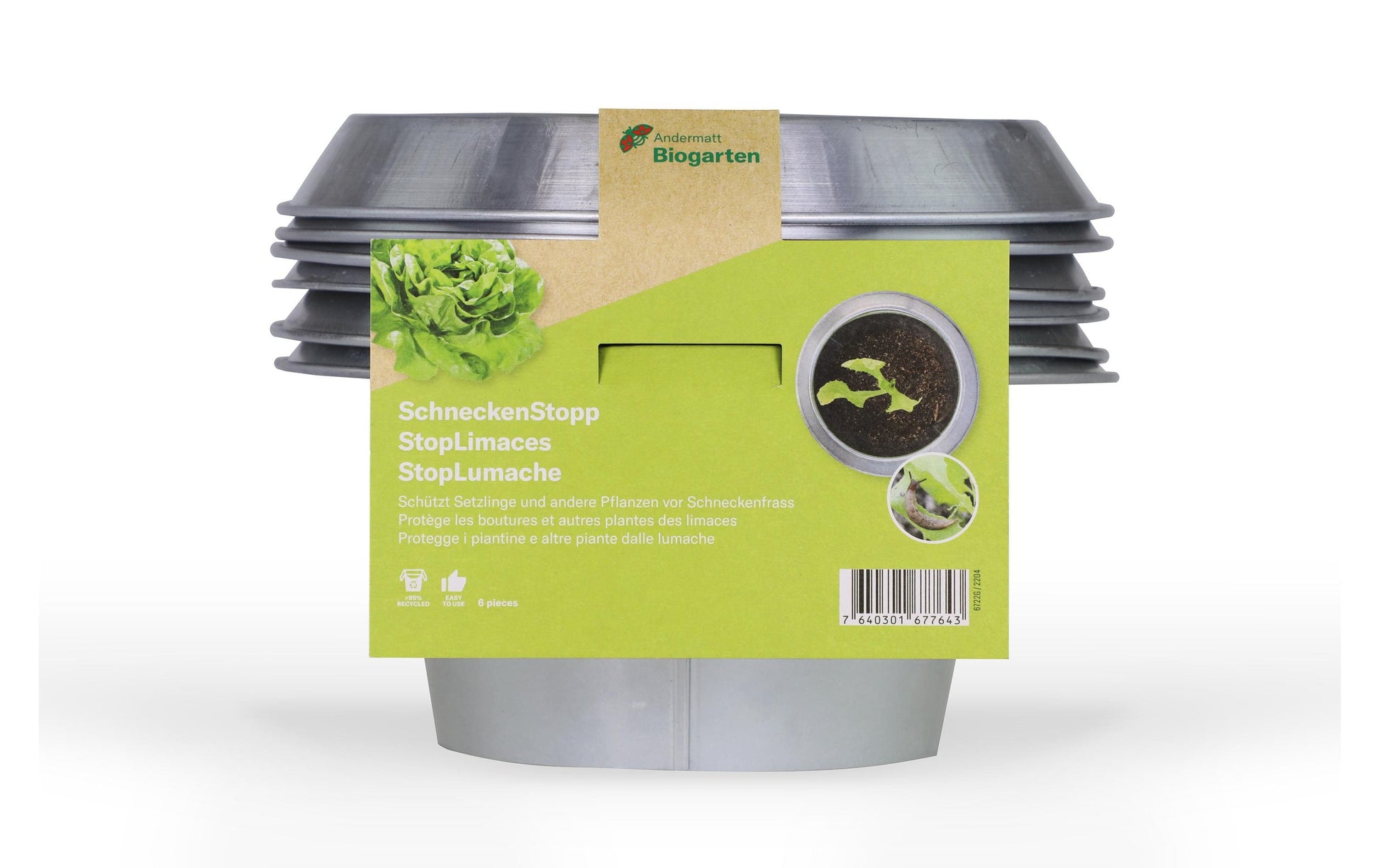 Andermatt Biogarten Insektenfalle – 13 × 24 cm – hellgrau – Stahl – für Schnecken – 6 Stk.