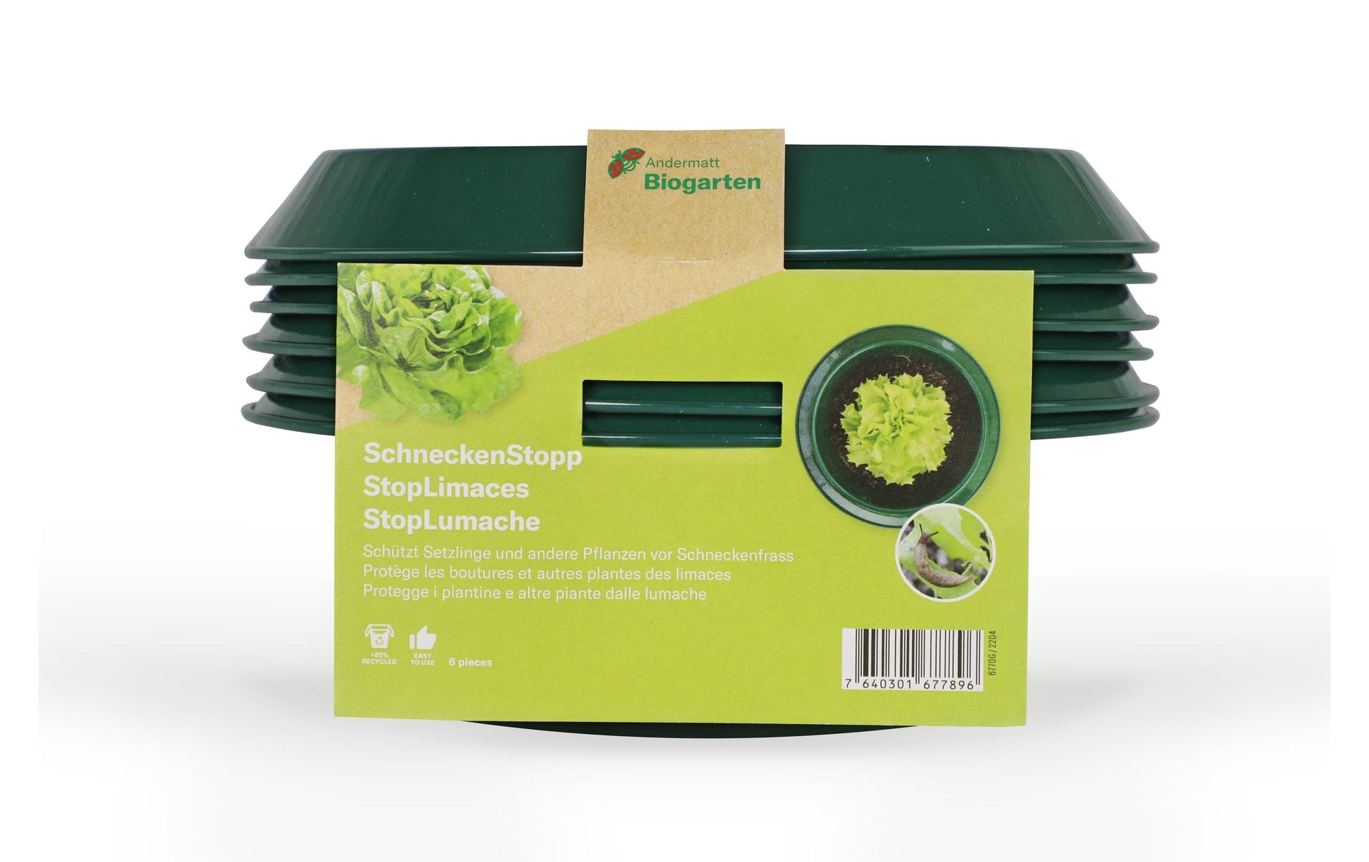 Andermatt Biogarten SchneckenStopp – 24 × 24 cm – dunkelgrün – Stahl – 6 Stk. – für Schnecken