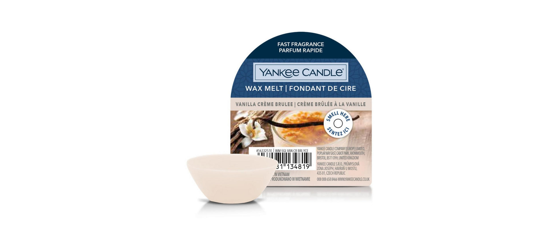 Yankee Candle Vanilla Crème Brûlée – Duftwachsplättchen, 1 Stück, Ø 7 × 3 cm