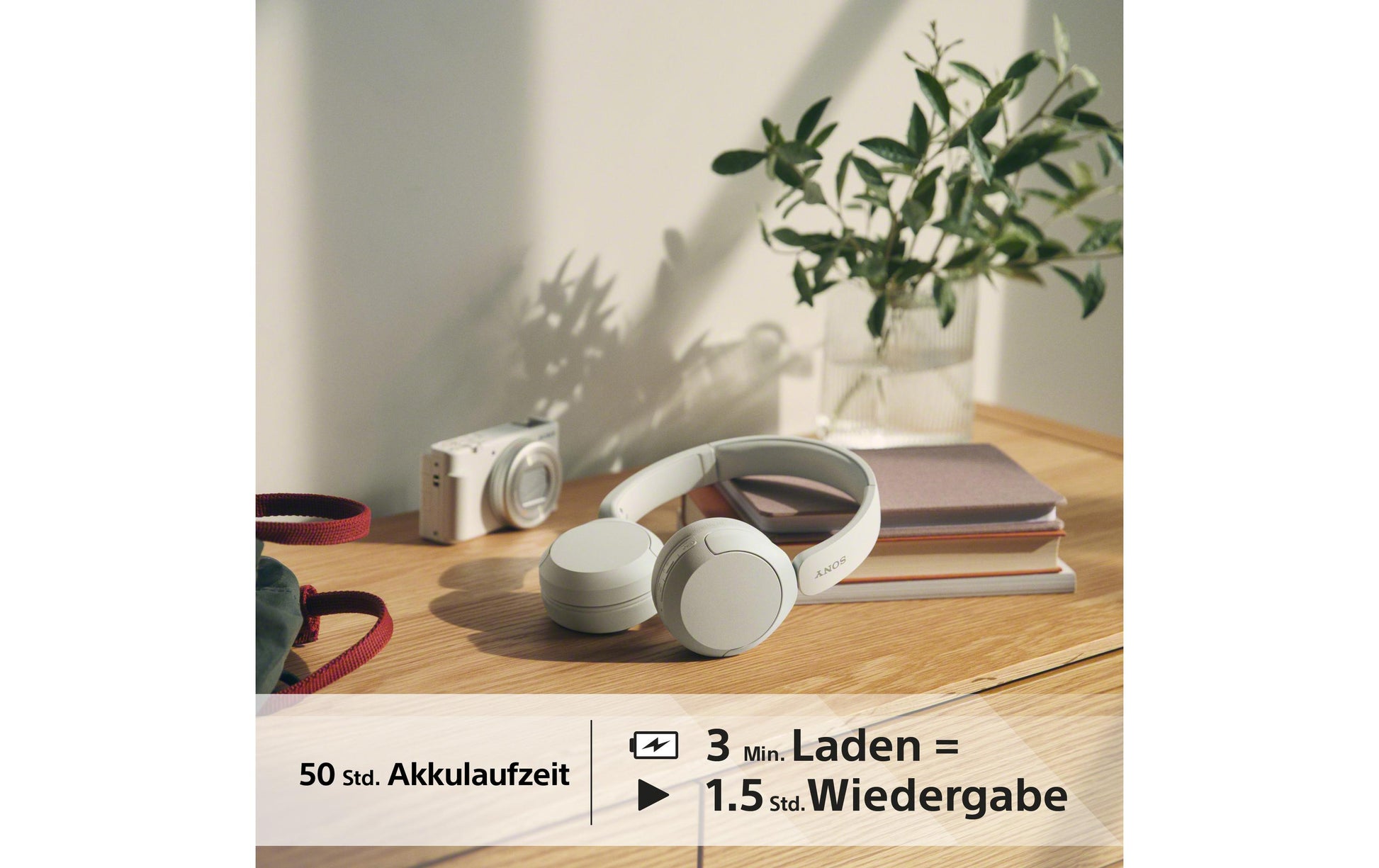 Sony WH-CH520 Over-Ear Kopfhörer – Stereo, BT 5.2, Weiss