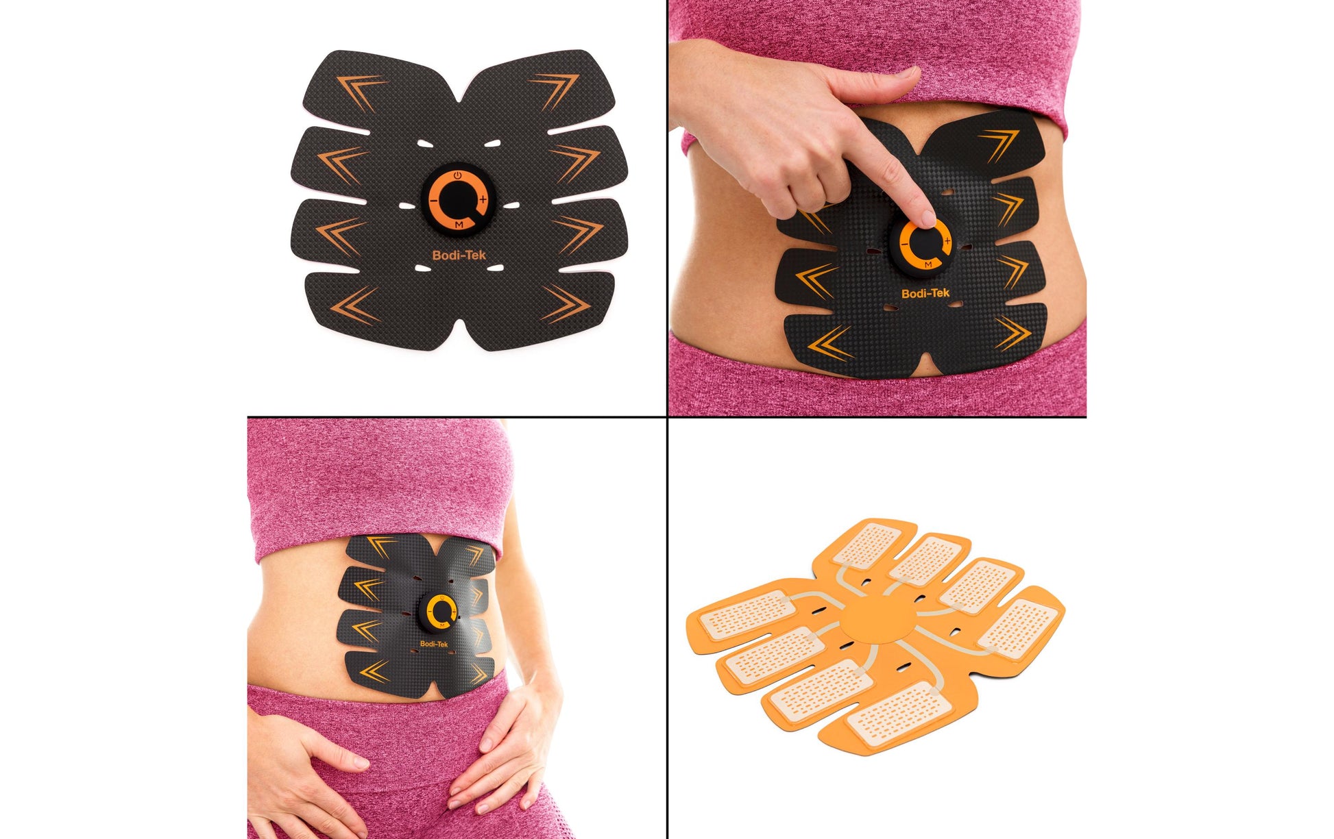 Bodi-Tek EMS-Trainer BT-ABTR5 – 8 Pads, 15 Intensitätsstufen – 19 × 16,5 cm – schwarz