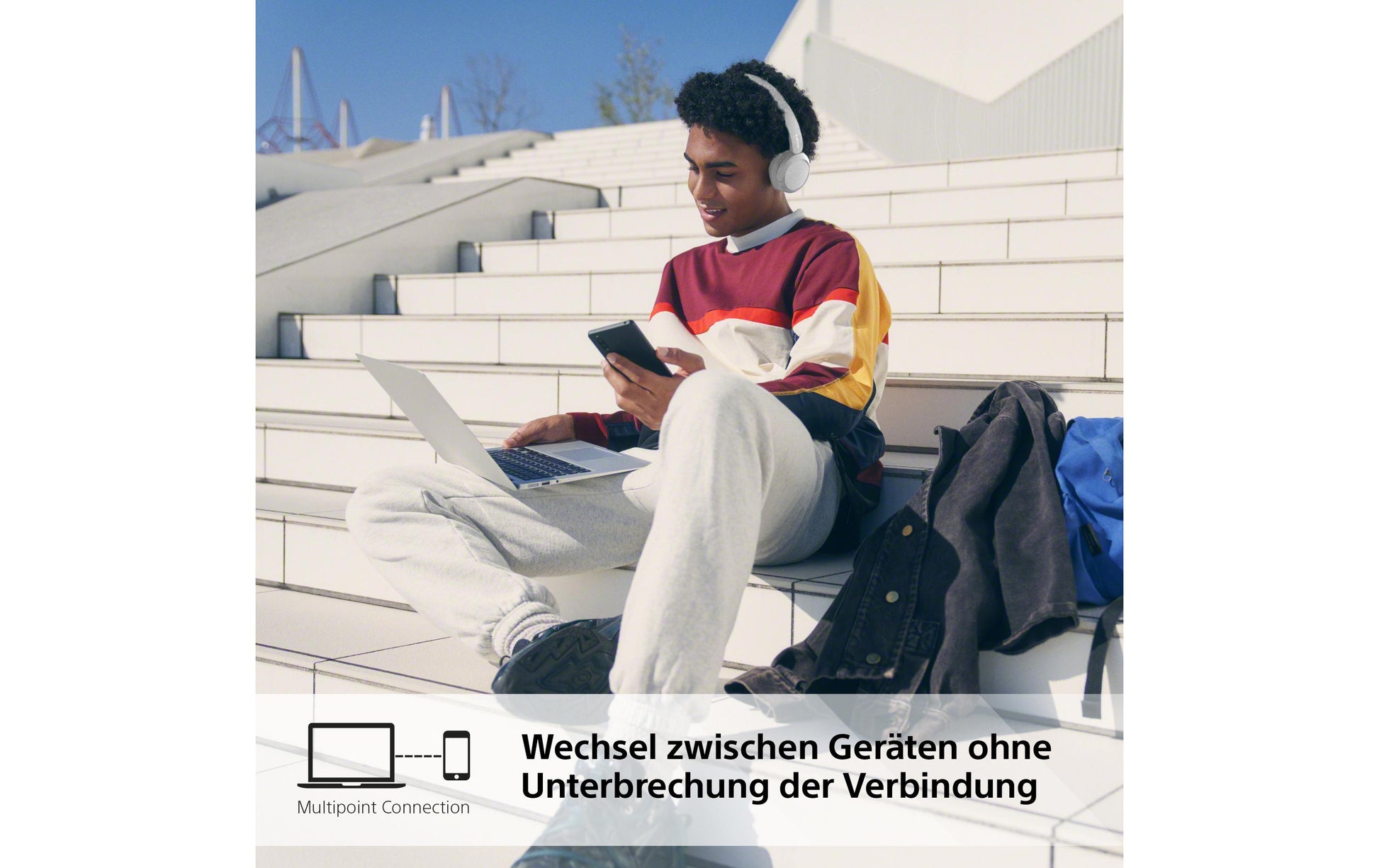 Sony WH-CH520 Over-Ear Kopfhörer – Stereo, BT 5.2, Weiss