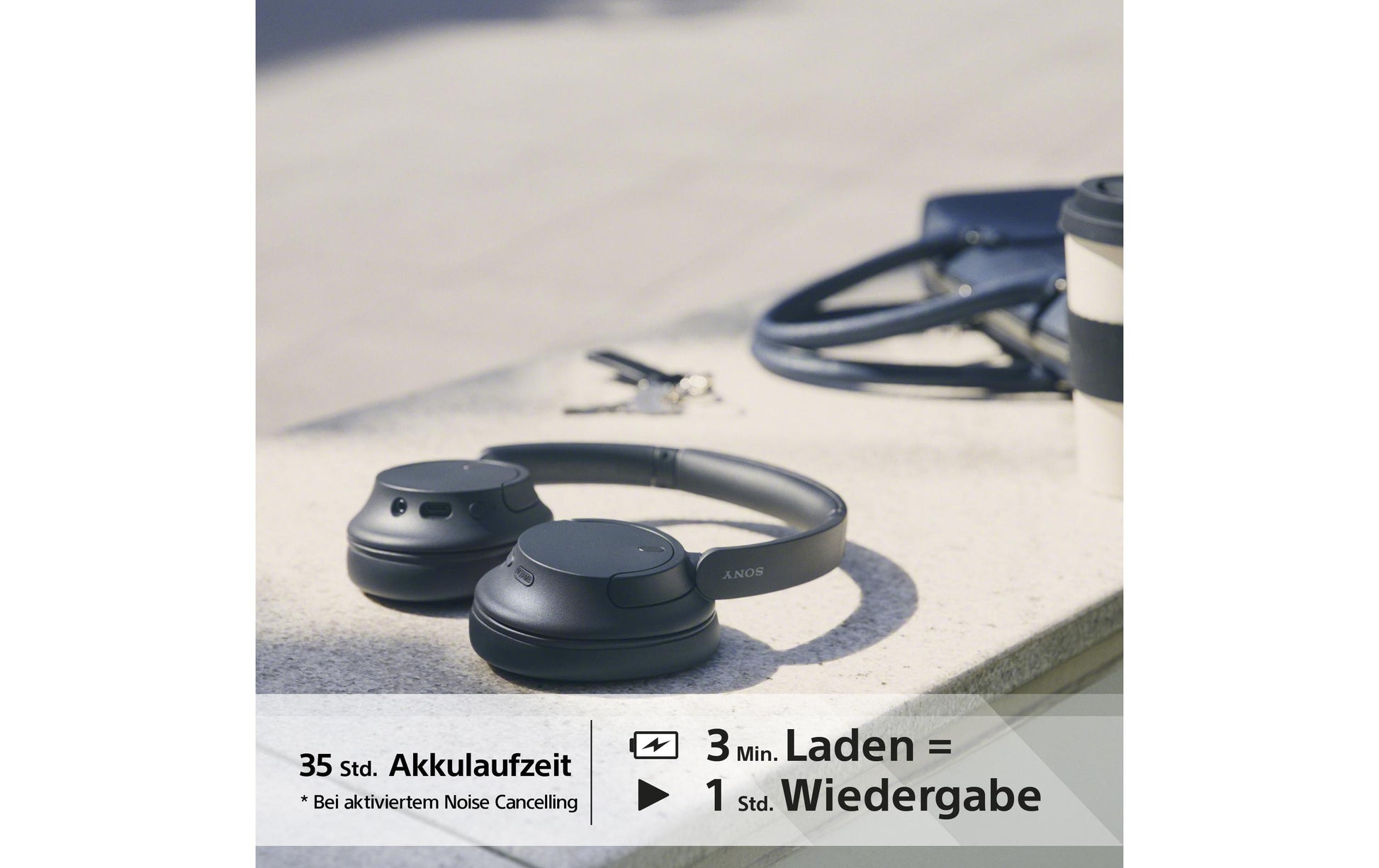 Sony WH-CH720N – Duo Headset, Over-Ear – Bluetooth 5.2, ANC – Schwarz – für Google Assistant – bis 40 h