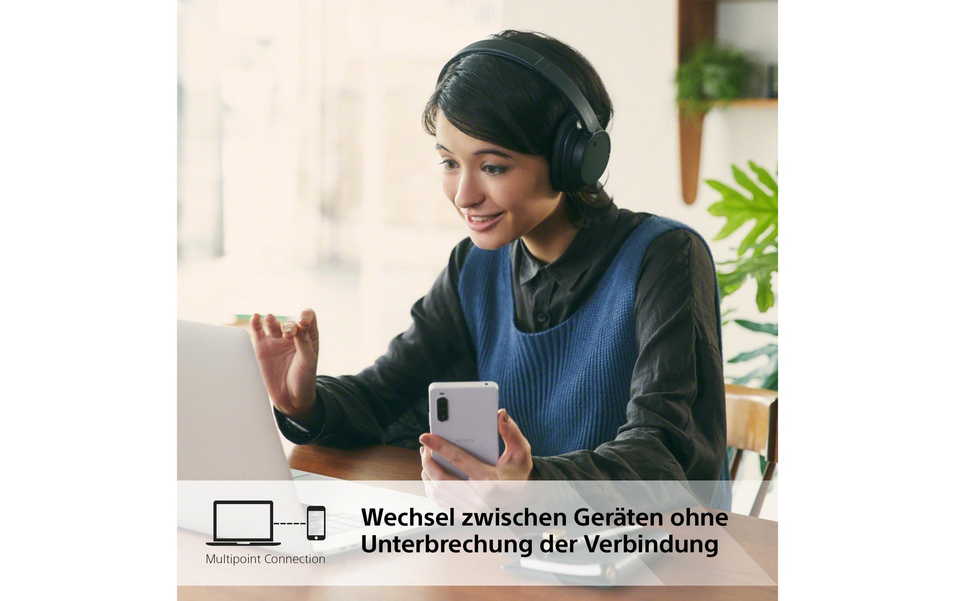 Sony WH-CH720N – Duo Headset, Over-Ear – Bluetooth 5.2, ANC – Schwarz – für Google Assistant – bis 40 h
