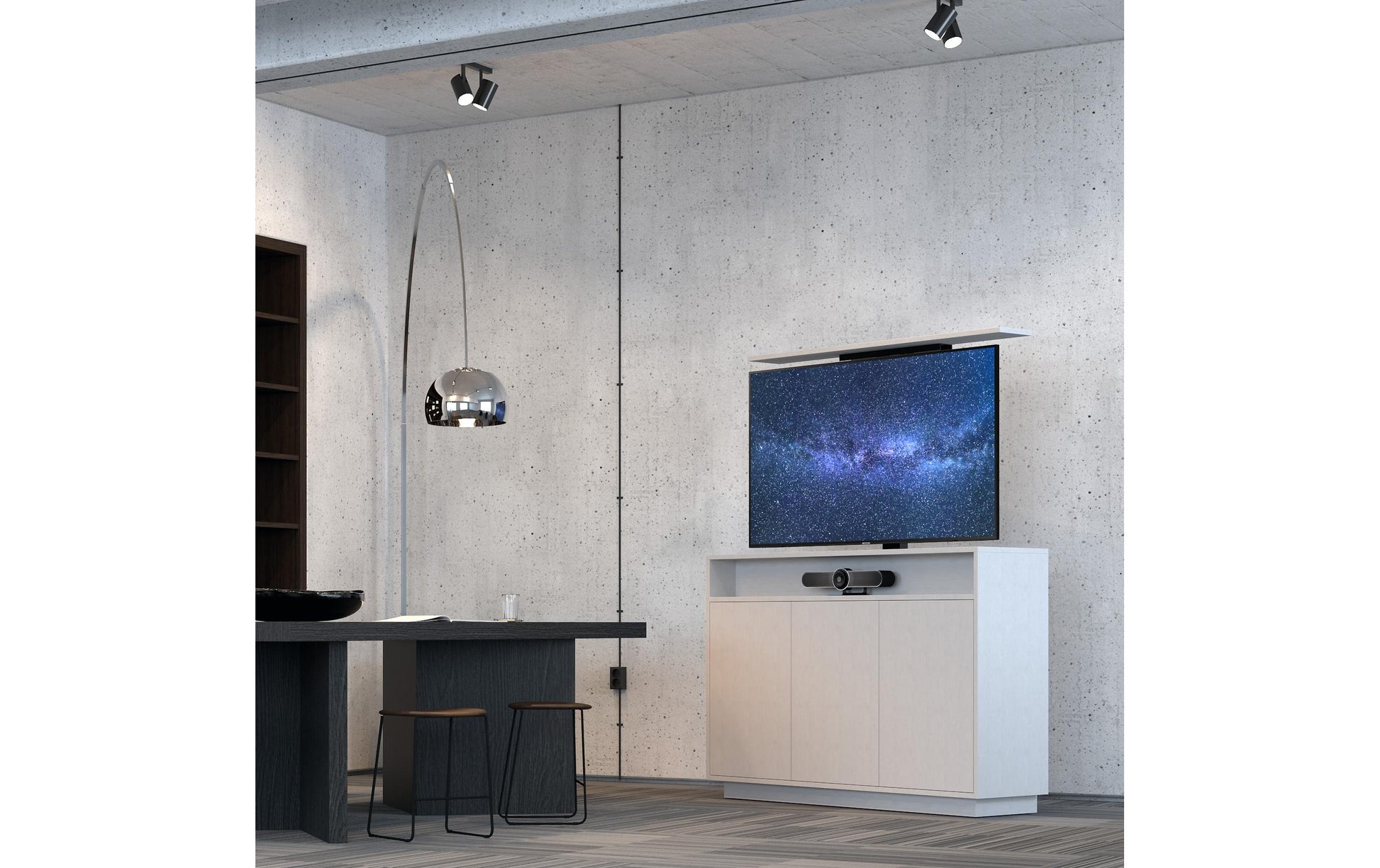 Multibrackets 4684 – Motorisierter Displayständer, bis 55", VESA 500×400, bis 50 kg, weiss
