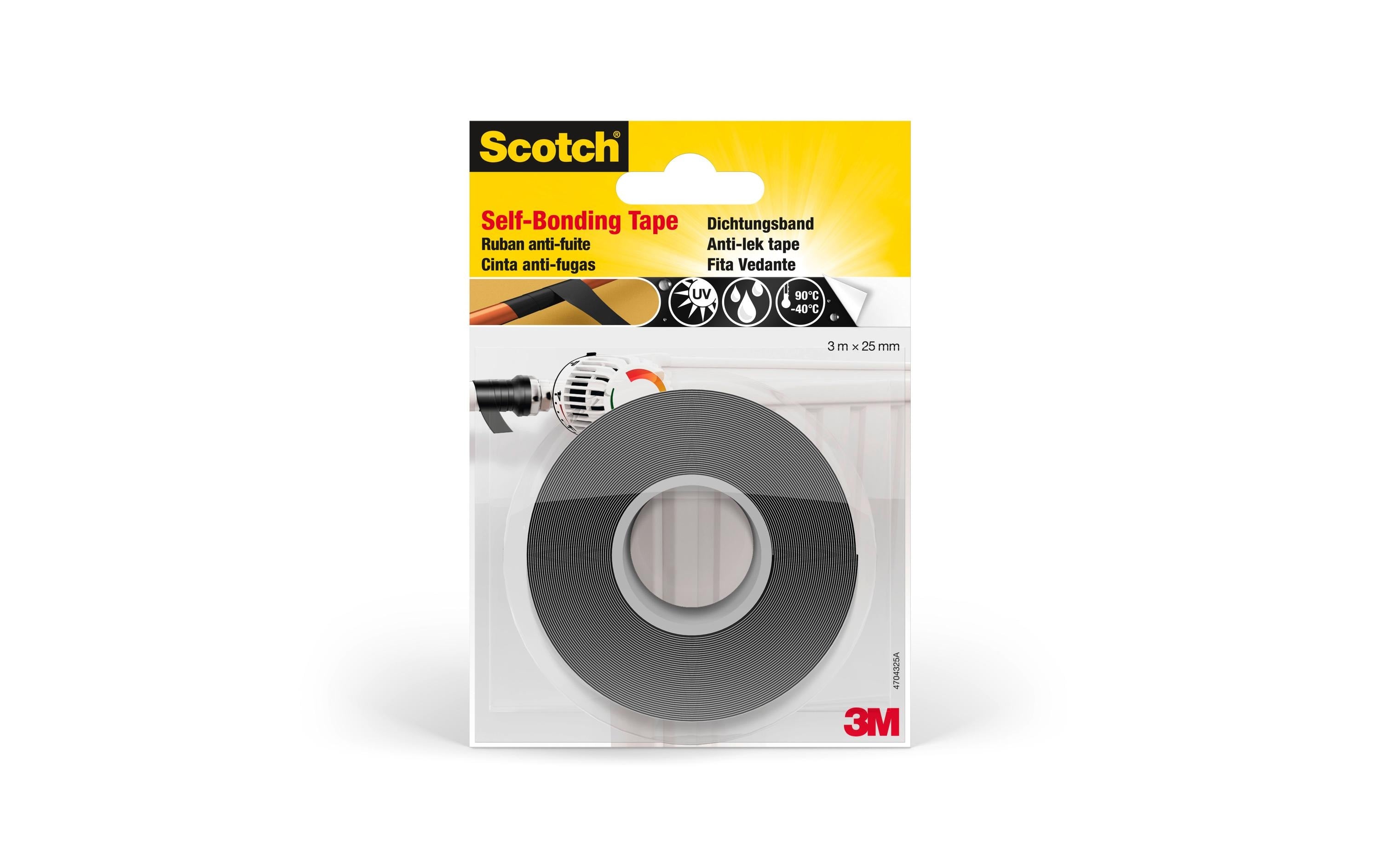 Scotch Dichtungsband 4704 – 25 mm × 3 m – Schwarz