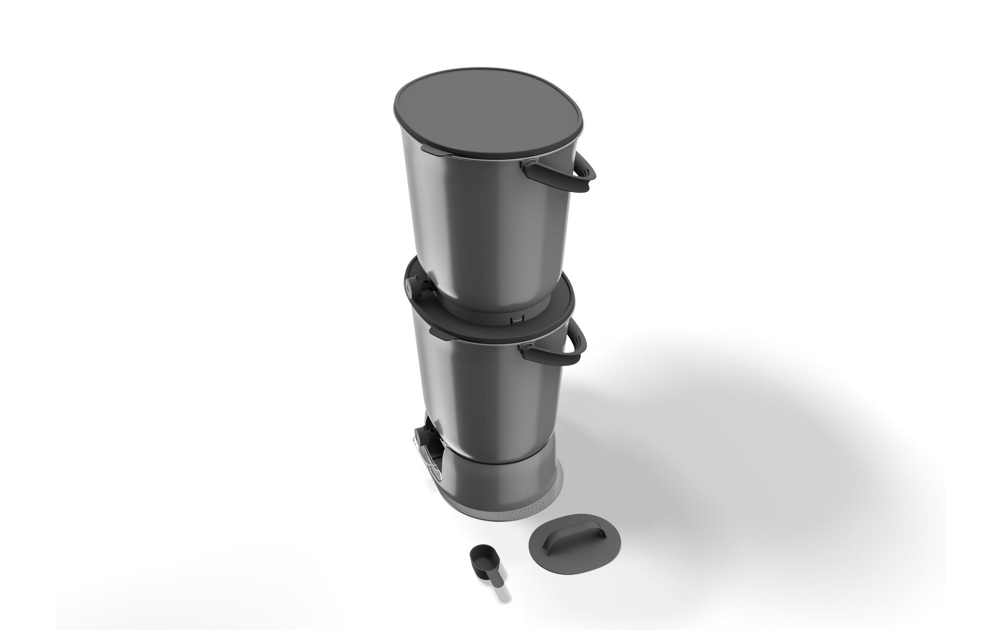 Bokashi Komposteimer Essential 1.1 Zweierset – 30,6 l – Grau