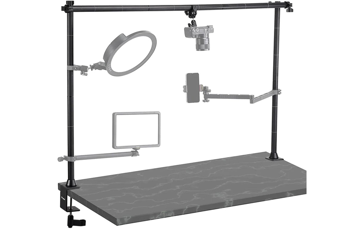 Vijim LS15 Multifunktions-Tischhalter – 10 kg Traglast, Aluminium, 1/4" Gewinde – Schwarz