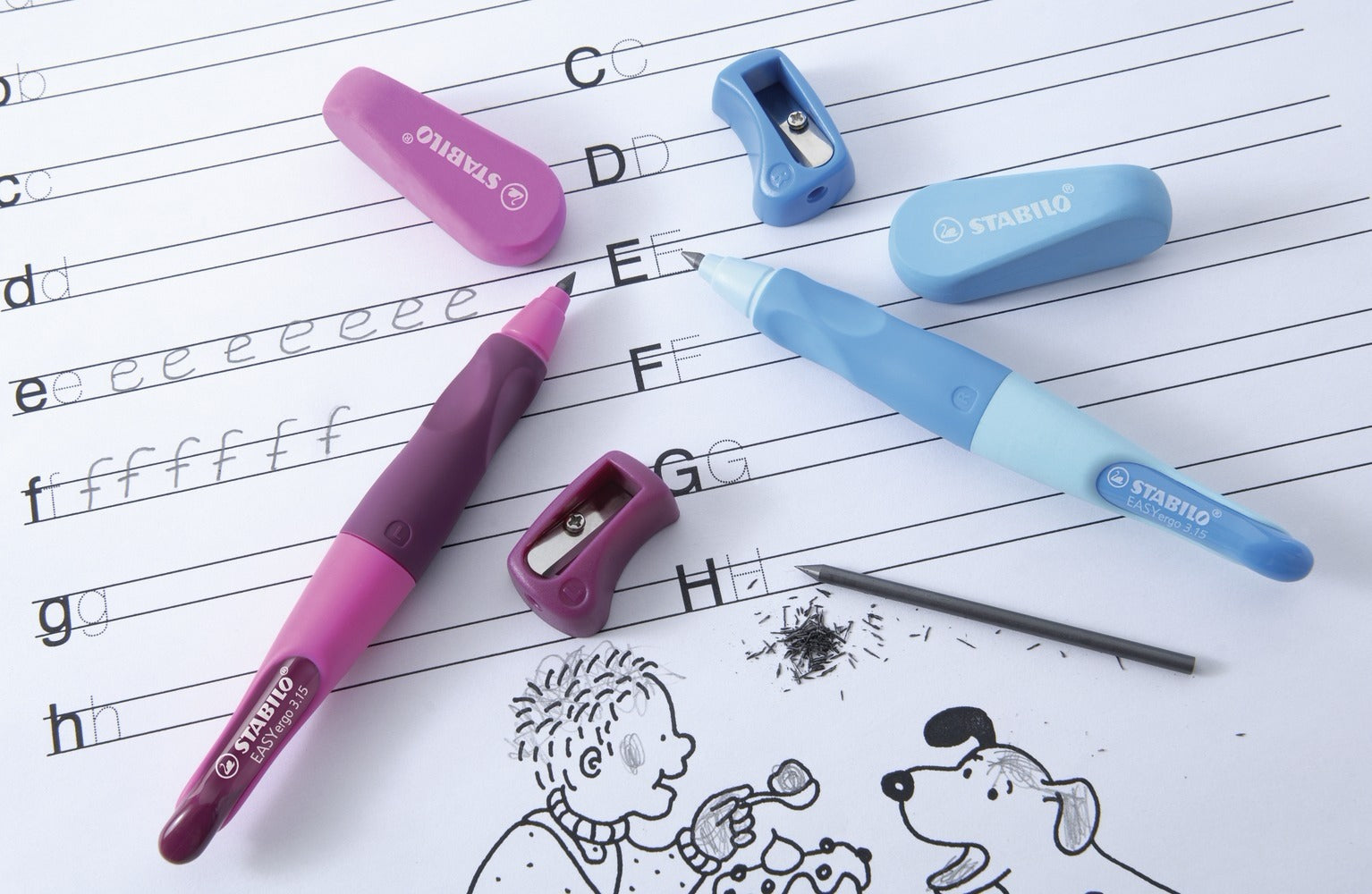 Stabilo EASYergo Start Druckbleistift – 3,15 mm, für Rechtshänder, Hellpink, inkl. Spitzer