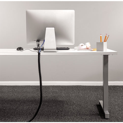 Fellowes CableZip 99439 Kabelführung – Länge 2 m, zuschneidbar, schwarz, für Kabel bis Ø 20 mm