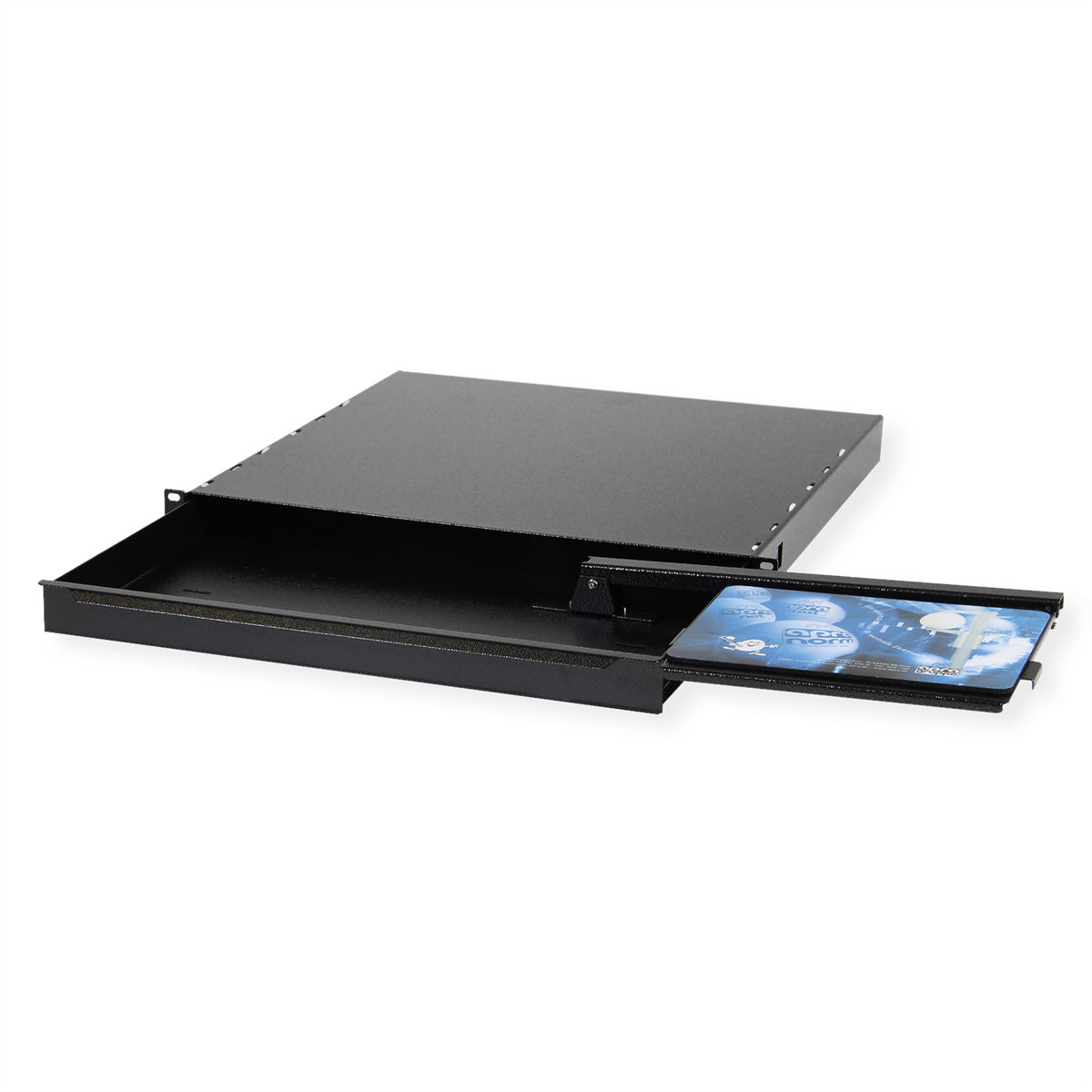 Apranet Tastatureinschub – 19" Rack, 1U, passt für Tastaturen bis 433×36 mm, Schwarz