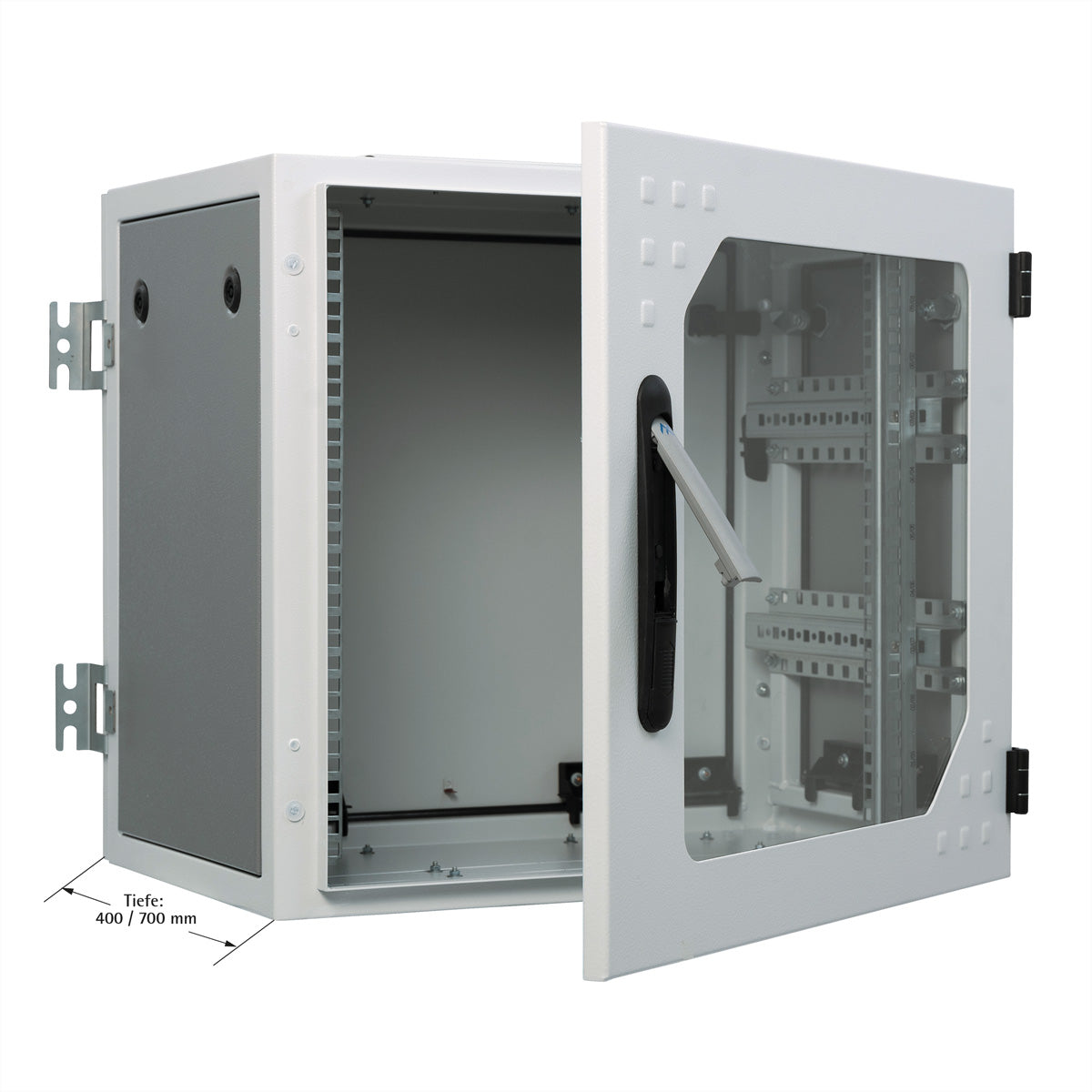 Apranet VariIT 501 – 19" Wandverteiler 15U, IP20, 600 × 400 × 750 mm, Lichtgrau