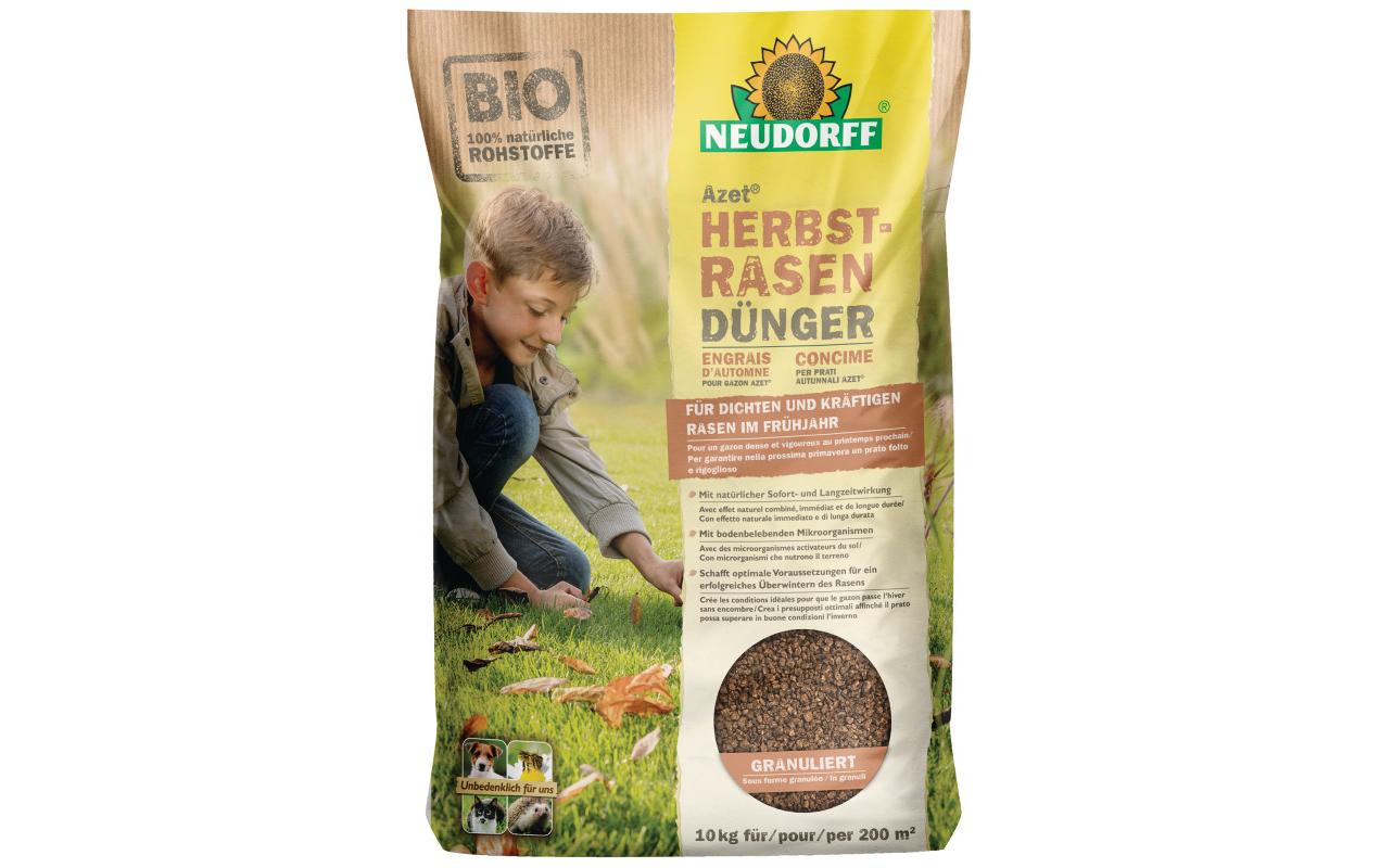 Neudorff Dünger Herbst-Rasendünger, Azet, 10 kg, Granulat, organisch, Bio – 1 Stück