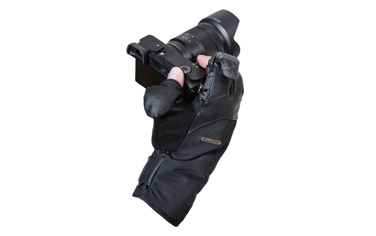 Vallerret Photography Gloves Vallerret Tinden Handschuhe – Grösse S, Leder/Synthetik, mit Wollfutter, magnetische Fingerspitzen – Schwarz
