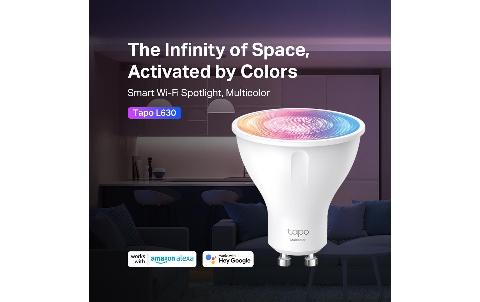 TP-Link Smart-LED GU10 Tapo L630 – WLAN, Alexa & Google, dimmbar – 2200–6500 K – 350 lm 3,7 W – weiss