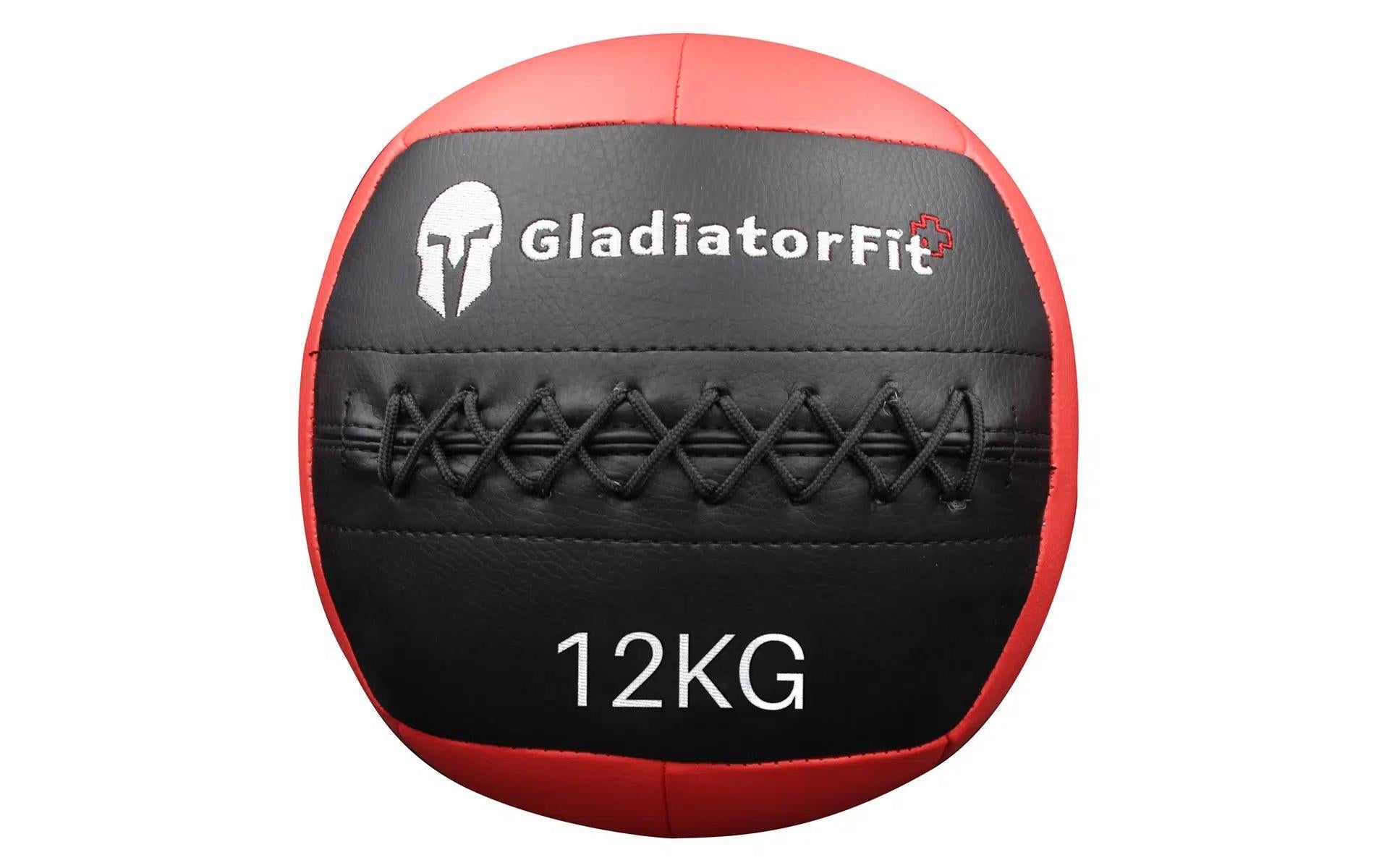 GladiatorFit Gymnastikball, Ø 36 cm, 12 kg – Schwarz/Rot, Kunstleder