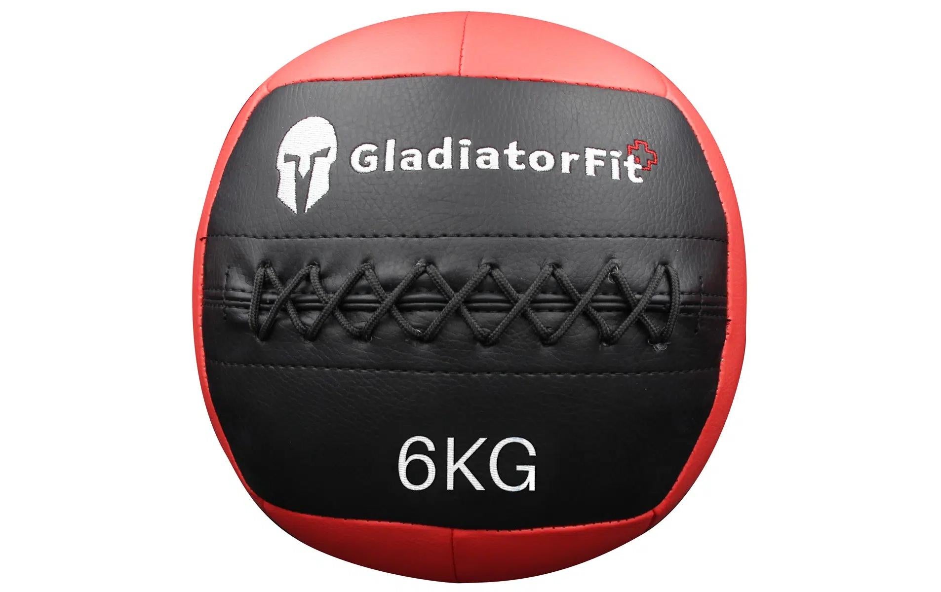 GladiatorFit Medizinball Wallball, Ø 36,0 cm, Kunstleder, Schwarz, Rot, 6 kg