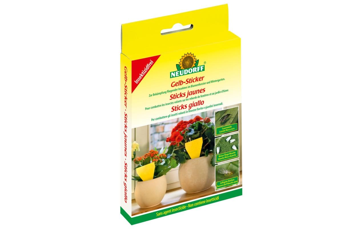 Neudorff Insektenfalle Gelb-Sticker – mehrfarbig – für Insekten – 10 Stk.