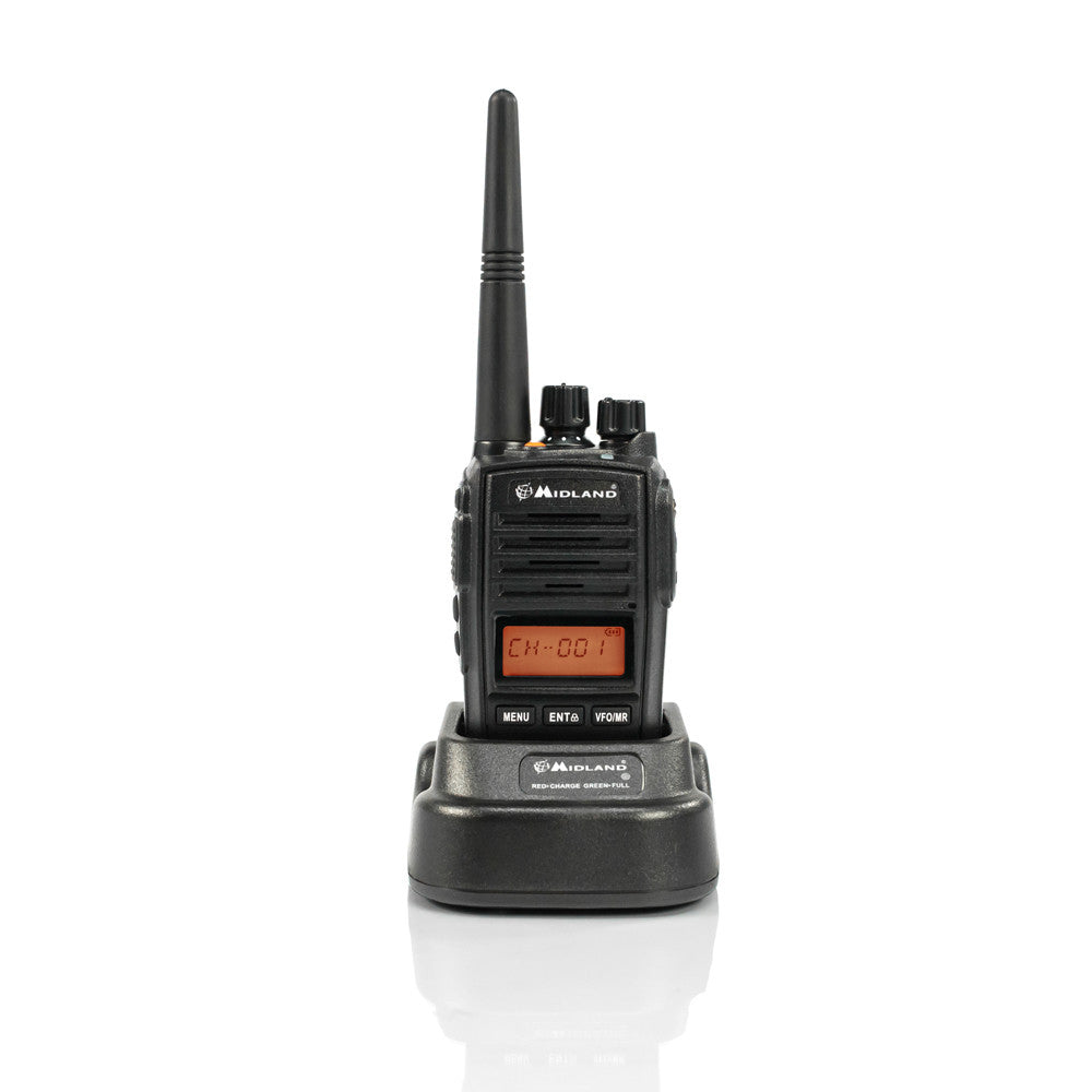 Midland G18 Pro NC – Funkgerät, 8 Kanäle, Reichweite bis 12 km, IP67, Li-Ion Akku, 500 mW, Schwarz