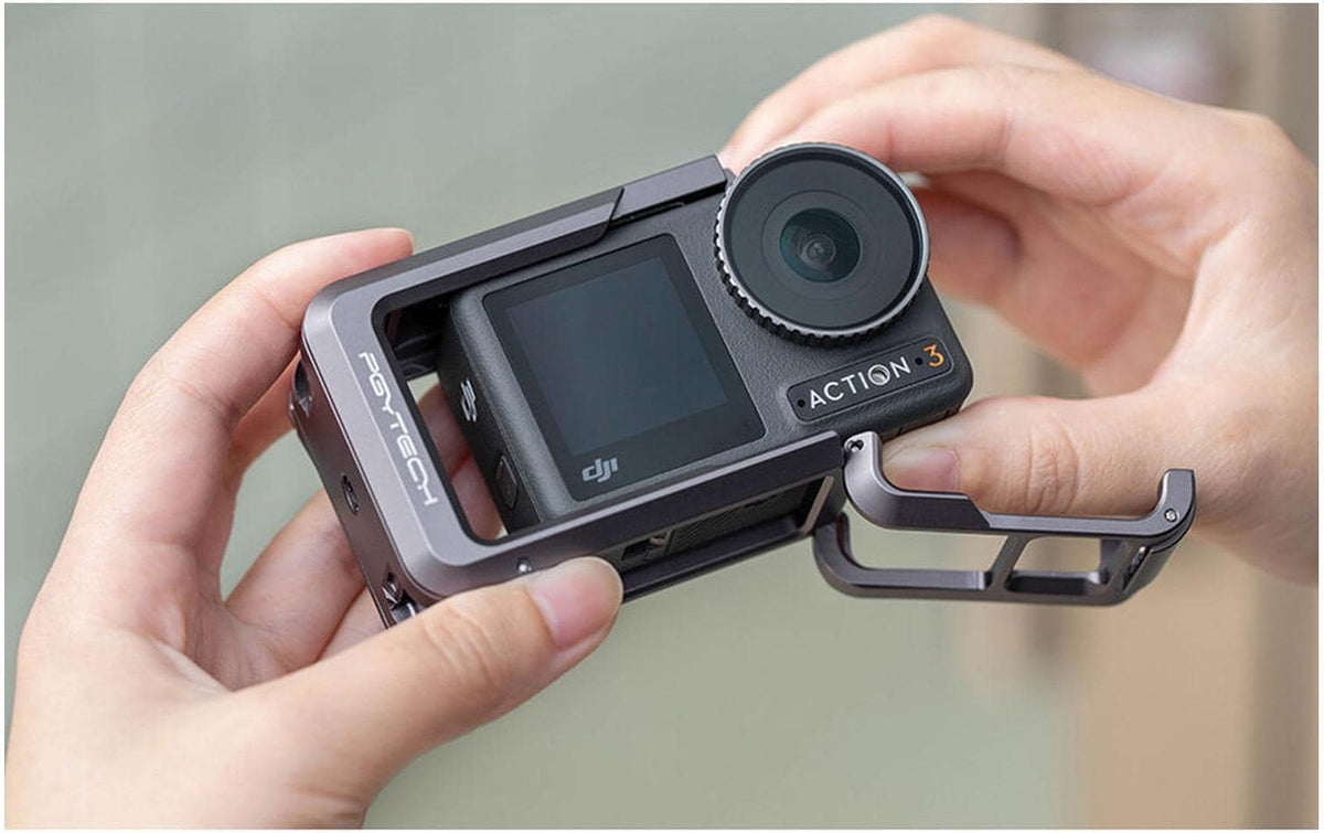 PGYTECH P-32C-020 Kamerakäfig – Magnetischer Clip, Aluminium, USB-C – für OSMO Action 3 – Grau