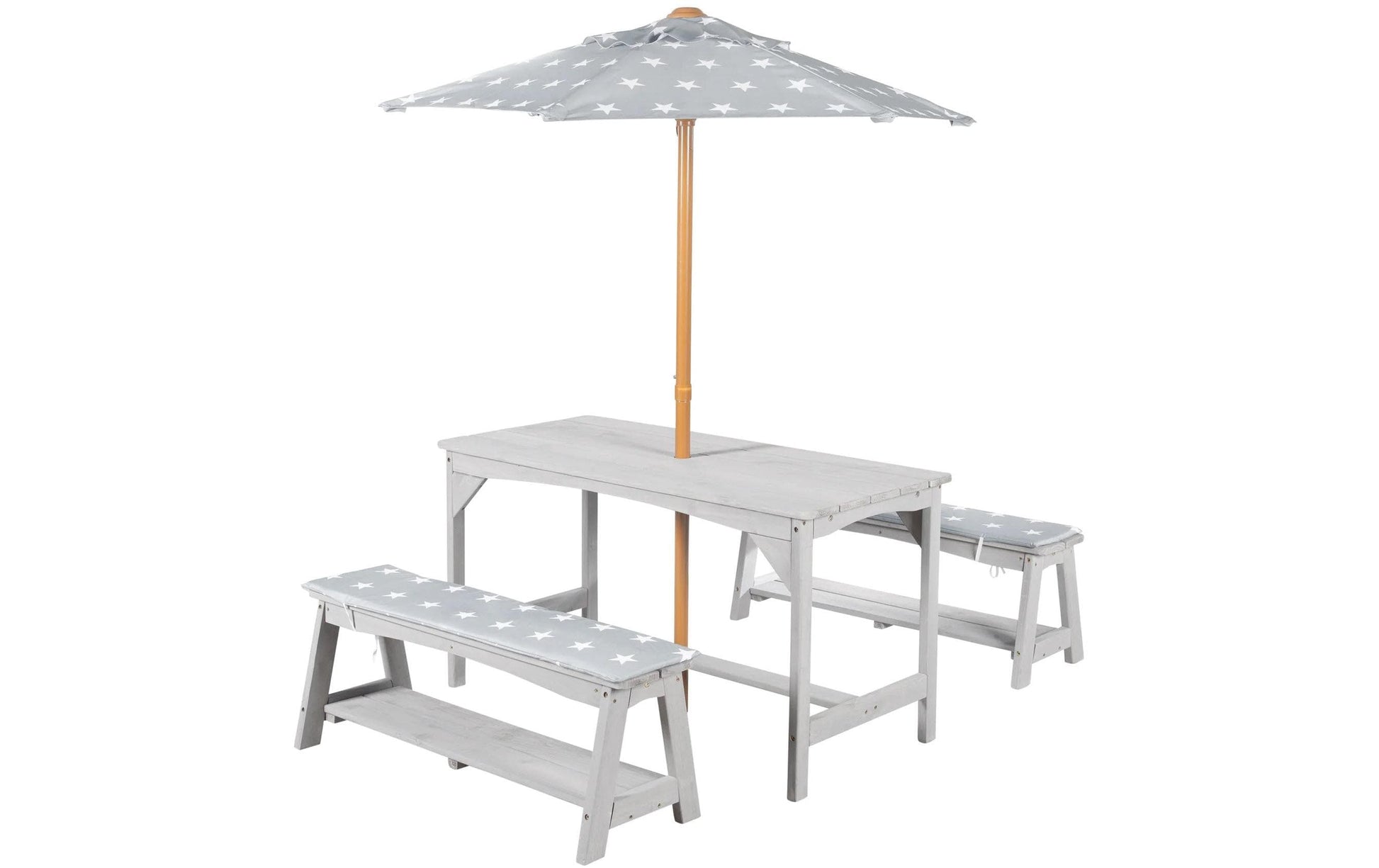 Roba Bistro-Set – Grau – Holz, Baumwolle, Polyester – Tisch 106,5 × 48 × 58 cm – für draussen